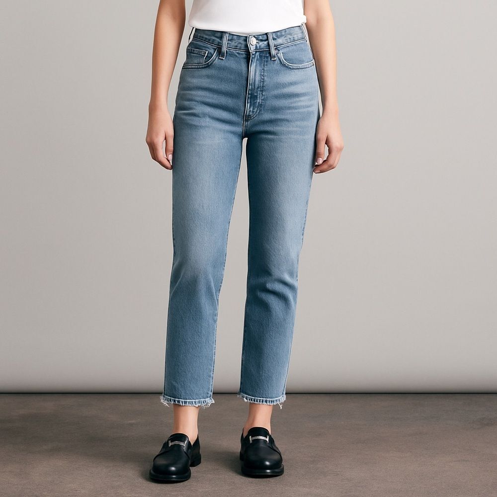 Rag & Bone Nina High Rise Ankle Cigarette Jeans Women’s Size 30 Lou Wash Raw Hem